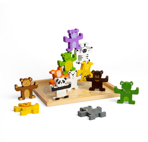 BigJigs wooden stacker wild animals educational toy