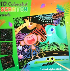Wins Holland scratch cards jungle set - creative scratch art cards