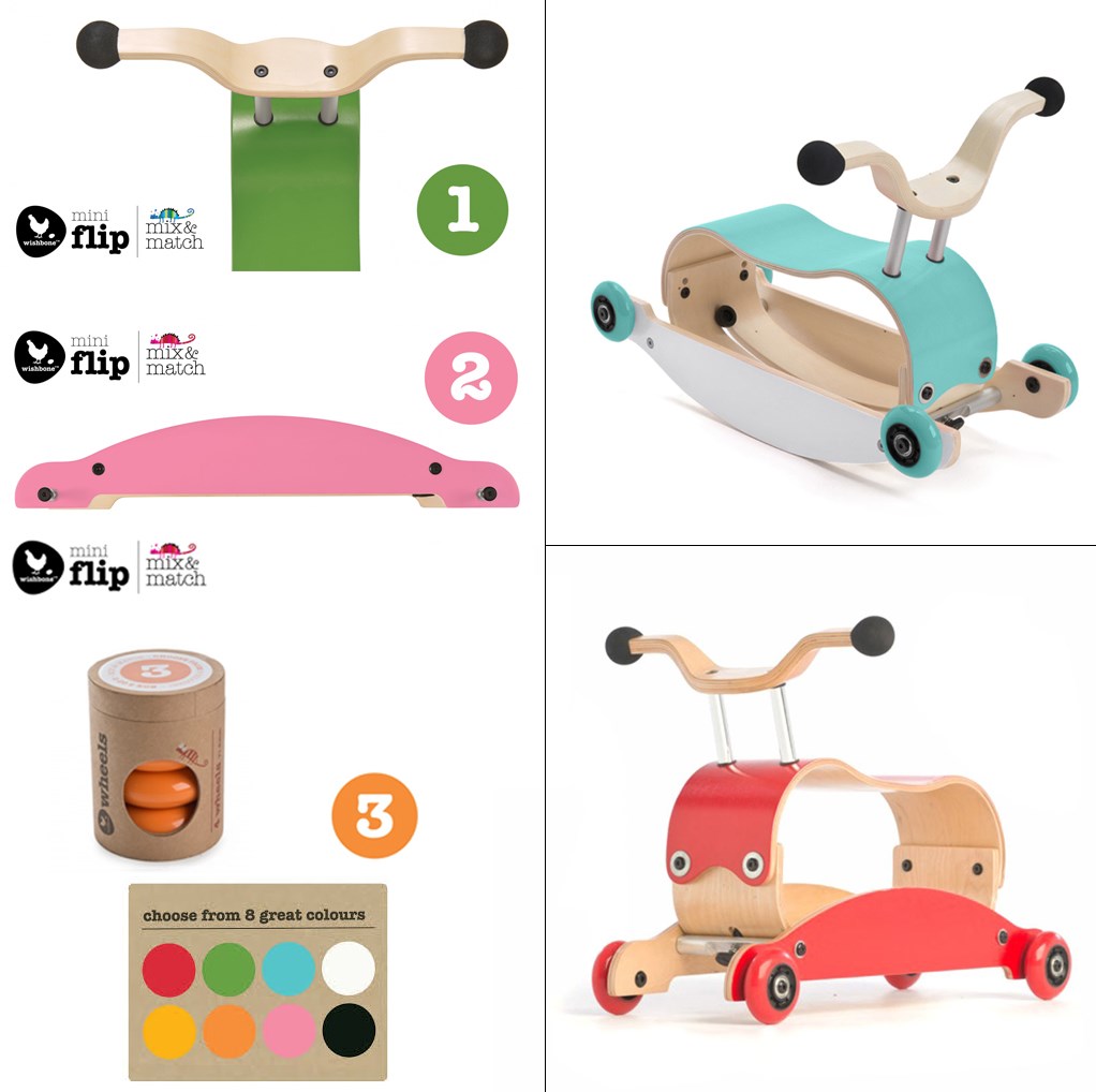 Wishbonebike Mini Flip Mix Match Geel Wit Aqua Planet