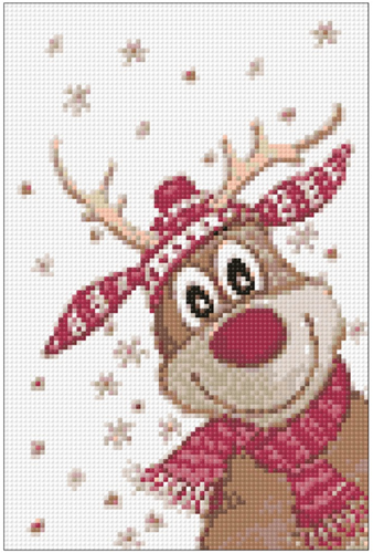 Wizardi Diamond Painting Christmas Reindeer Craft Set 20x30cm Kids