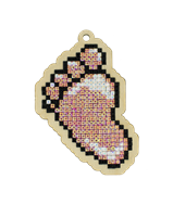 Wizardi Diamond Painting Wood Baby Foot Girl DIY Craft Set Decoration