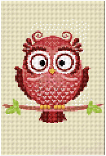 Wizardi Diamond Painting Owl Phil 20x30cm creative craft set