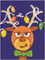 Wizardi Diamond Painting reindeer with lights 20x15cm craft set