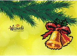 Wizardi Diamond Painting Christmas card - jingle bells - creative craft kit