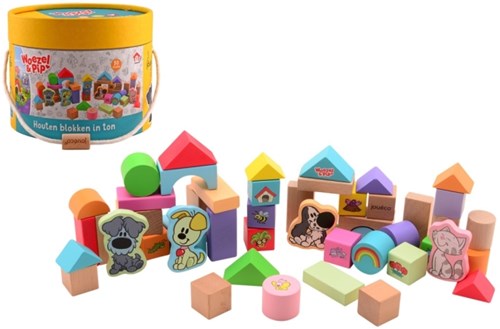 Johntoy wooden blocks Woezel & Pip 50 pieces FSC sustainable toy
