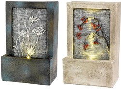 Lumineo LED fountain decoration with flower and warm white light 9.5x15x23cm