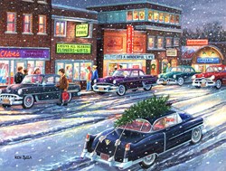 SunsOut puzzle XXL pieces - Christmas Twilight Main Street - 500 pieces