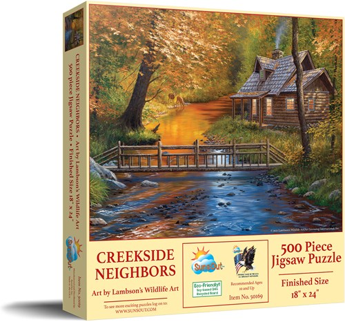 SunsOut puzzle XXL pieces - Creekside Neighbors - 500 pieces-2