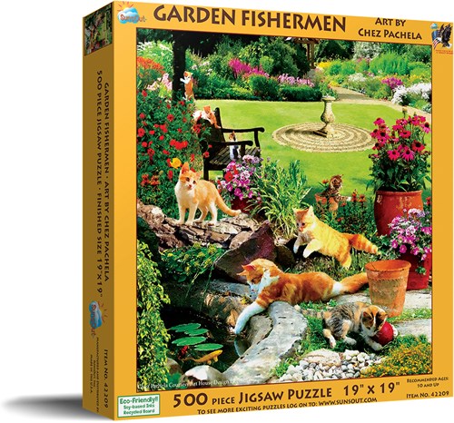 SunsOut puzzle XXL pieces - Garden Fishermen - 500 pieces-2