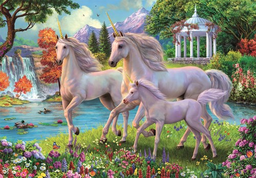Clementoni puzzle - 180 pieces - unicorns waterfall fantasy kids jigsaw
