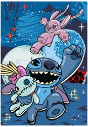 Dino puzzle toy Stitch neon 100 XL pieces for kids