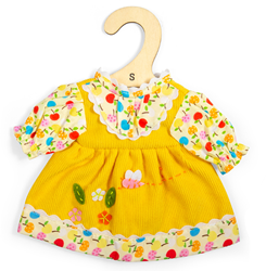 BigJigs doll dress yellow floral pattern - doll clothing set