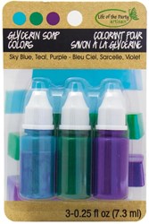 Life of the Party soap colorant set glycerin 3x9 ml blue turquoise purple creative toy