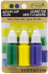 Life of the Party soap colorant set glycerin 3x9 ml yellow green blue creative