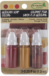 Life of the Party soap colorant set glycerin 3x9 ml copper golden yellow deep red