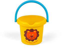 Gowi toy bucket - Zoo animal lion - 16cm yellow